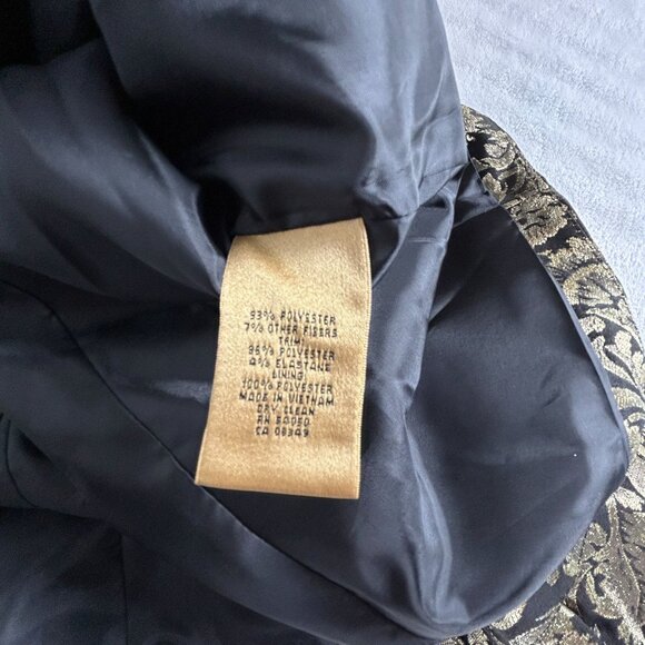 Nipon Boutique Womens Blazer Black Gold Floral Brocade Shawl Collar Size 20W - Picture 4 of 9